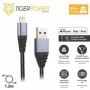 Tiger Power Câble Ultra Resistant USB-A Lightning 1,2M Gris