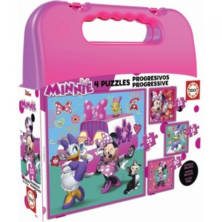 Set de 4 Puzzles Minnie Mouse Me time 16 x 16 cm