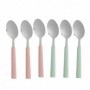 Ensemble de Cuillères Dessert Vert Rose Argenté Acier inoxydable Plastique 15,7 cm (12 Unités)