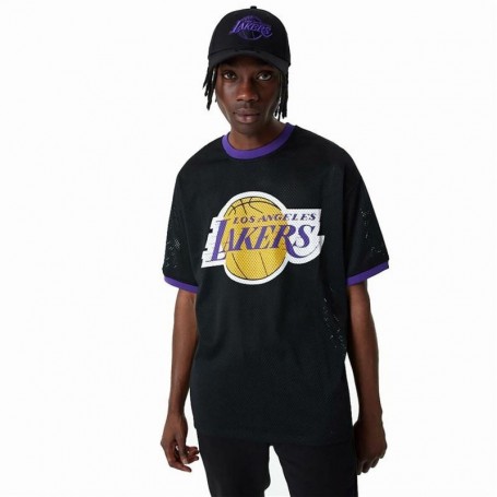 T-Shirt de basket New Era Mesh LA Lakers Noir