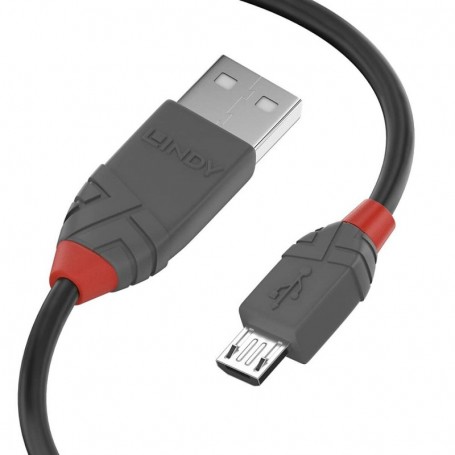 Lindy 36733 câble USB 2 m USB 2.0 USB A Micro-USB B Noir, Gris