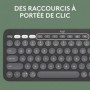Logitech Pebble Keys 2 K380s clavier RF sans fil + Bluetooth Azerty Français Graphite