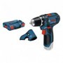 Bosch GSR 10,8-2-LI Professional Sans clé Noir, Bleu, Rouge