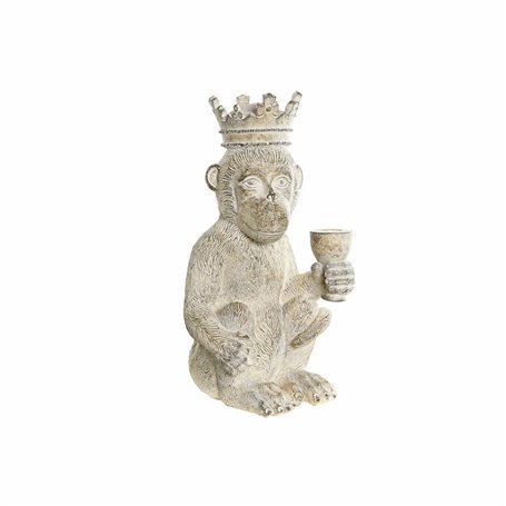 Figurine Décorative DKD Home Decor 16 x 15 x 30 cm Blanc Résine Singe 