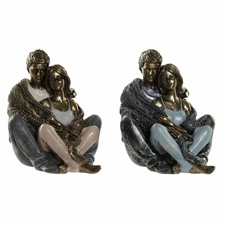 Figurine Décorative DKD Home Decor Cuivre Moderne Couple 12 x 10,5 x 1