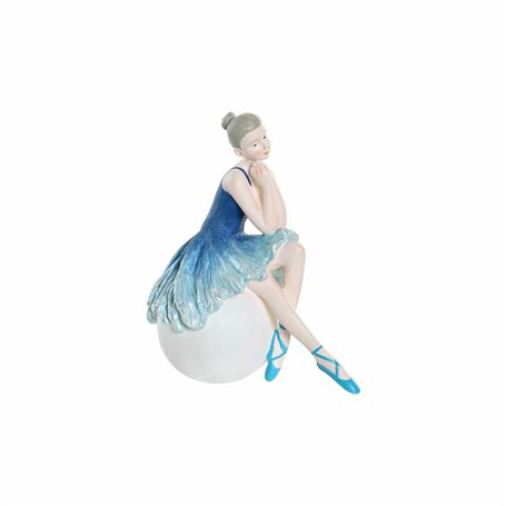 Figurine Décorative DKD Home Decor Bleu Romantique Danseuse Classique 