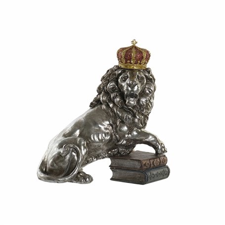 Figurine Décorative DKD Home Decor Argenté Lion Résine (42 x 25 x 45 c
