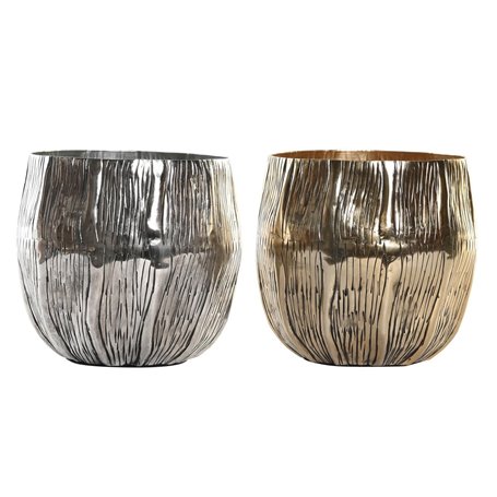 Centre de Table DKD Home Decor Argenté Doré Moderne 20 x 20 x 19 cm (2