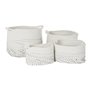 Set de basket DKD Home Decor Blanc Noir Boho 36 x 36 x 33 cm (4 Pièces