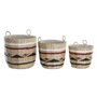 Set de basket DKD Home Decor Polyester Colonial Fibre (38 x 38 x 36 cm