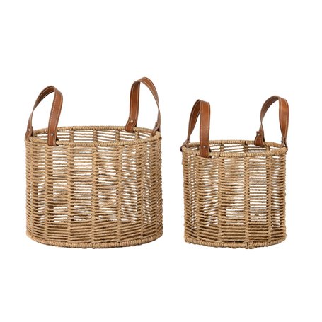 Set de basket DKD Home Decor 32 x 32 x 26 cm Métal Corde 32 x 32 x 39 
