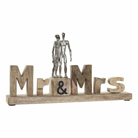 Figurine Décorative DKD Home Decor Mr & Mrs Argenté Aluminium (51 x 7,