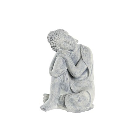 Figurine Décorative DKD Home Decor Gris Gris clair Buda Oriental 18 x 