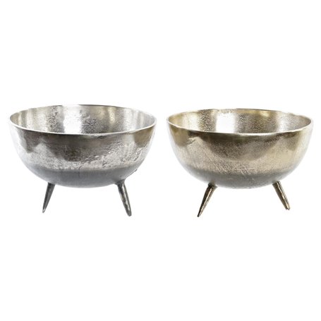 Centre de Table DKD Home Decor 31 x 31 x 19,5 cm Argenté Doré Moderne 