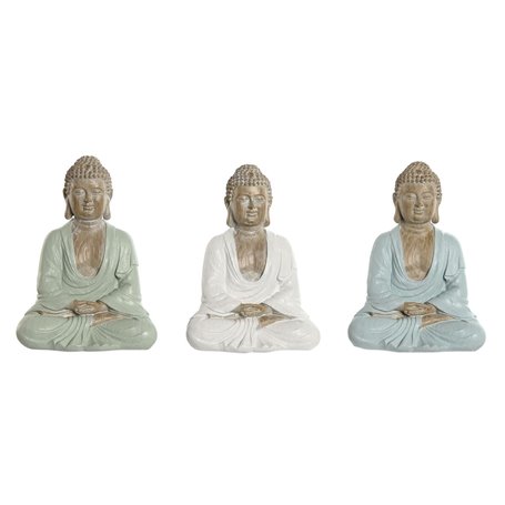 Figurine Décorative Home ESPRIT Blanc Vert Turquoise Buda Oriental 14 