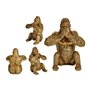 Figurine Décorative Gorille Doré 11 x 18 x 16,2 cm