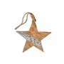 Décorations de Noël Étoile 17 x 2,5 x 34 cm Argenté Bois