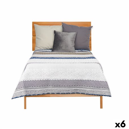 Couette réversible 180 x 260 cm Hexagones Bleu Blanc Gris (6 Unités)
