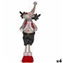 Figurine Décorative renne de noël Rouge Gris Polyester 13 x 65 x 18 cm