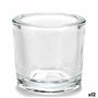 Bougeoir Transparent verre 6,5 x 6 x 6,5 cm (12 Unités)