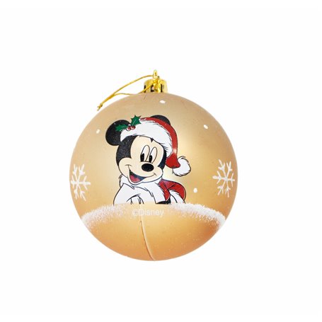 Boule de Noël Mickey Mouse Happy smiles Doré 6 Unités Plastique (Ø 8 c