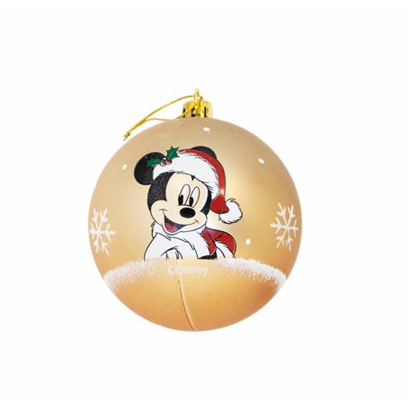 Boule de Noël Mickey Mouse Happy smiles Doré 10 Unités Plastique (Ø 6
