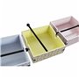Porte-serviettes DKD Home Decor Bleu Vert Rose Métal Bois MDF 3 Pièces
