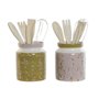 Pot pour ustensiles de cuisine DKD Home Decor Vert Lila Métal Bois MDF