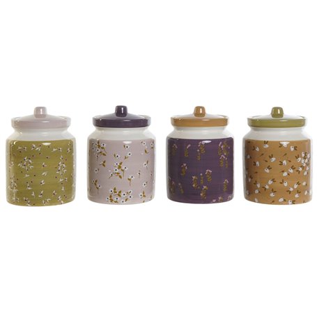 Boîte DKD Home Decor Vert Rose Moutarde Lila Dolomite Shabby Chic 1 L