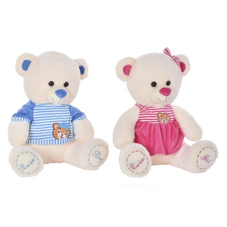 Ours en peluche DKD Home Decor Beige Bleu Rose Enfant Ours 25 x 25 x 5