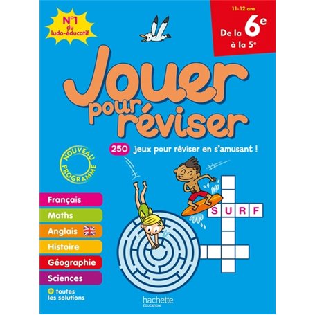 Jouer pour réviser - De la 6e à la 5e - Cahier de vacances 2023
