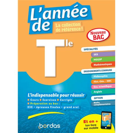 L'Année de Tle Spécialités SES + HGGP + Maths + enseignements communs