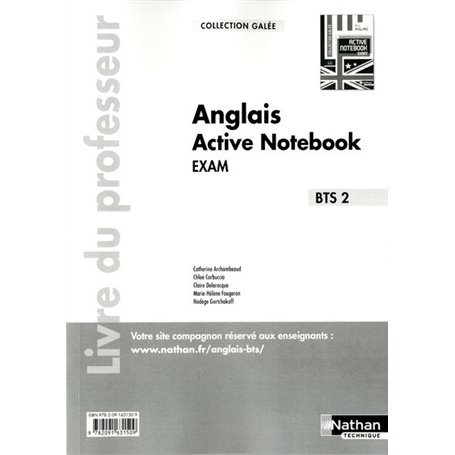 Active Notebook BTS 2 Anglais Galée Livre du professeur