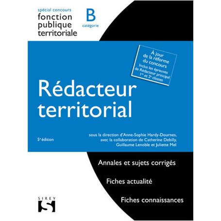 Rédacteur territorial. Catégorie B. 5e éd.