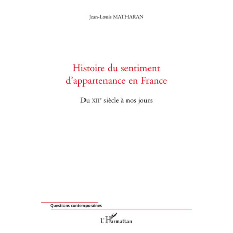 Histoire du sentiment d'appartenance en France