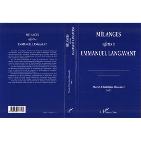MÉLANGES OFFERTS À EMMANUEL LANGAVANT