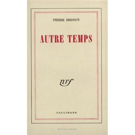Autre temps