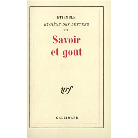 Savoir et goût