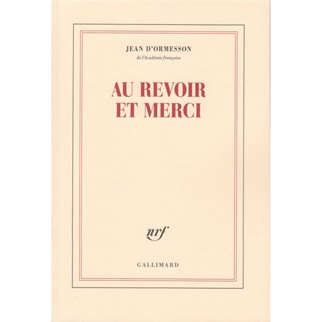 Au revoir et merci