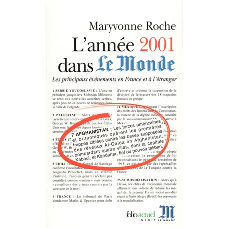 L'Année 2001 dans "Le Monde"