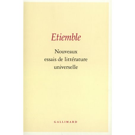 Nouveaux essais de littérature universelle