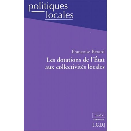 les dotations de l'etat aux collectivités locales
