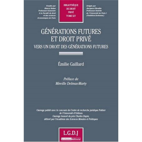 générations futures et droit privé - vers un droit des générations futures
