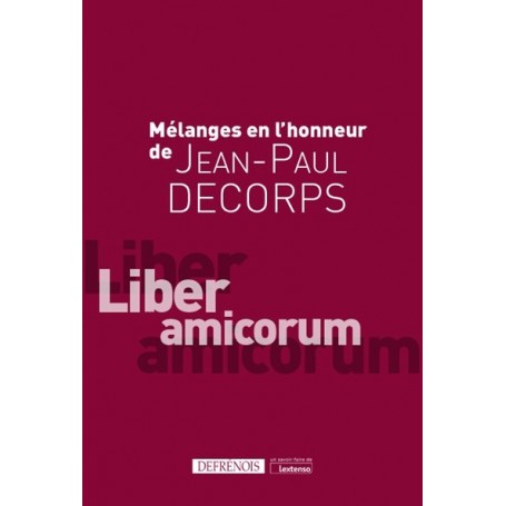 Mélanges en l'honneur de Jean-Paul Decorps