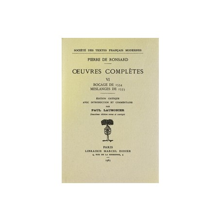 Tome VI - Bocage de 1554, Meslanges de 1555