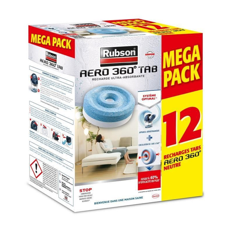 RUBSON PROMO MEGA PACK Lot de 12 recharge Aero 360 Neutre | Isleden