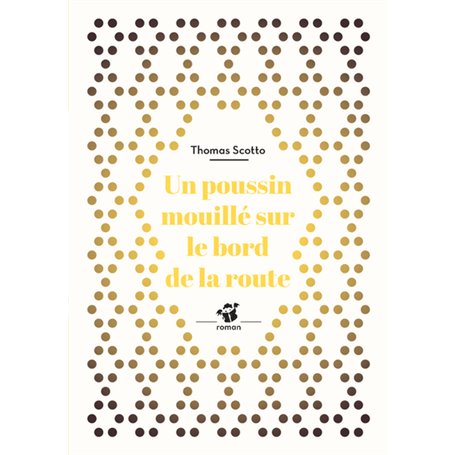 Un poussin mouillé sur le bord de la route