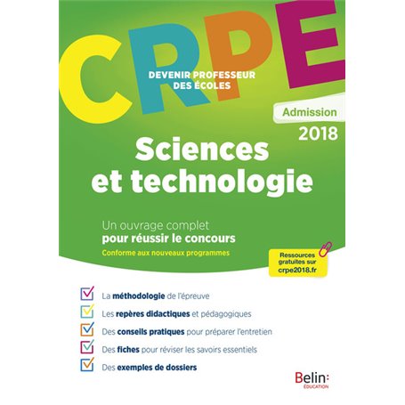 CRPE ADMISSION SCIENCES ET TECHNOLOGIE