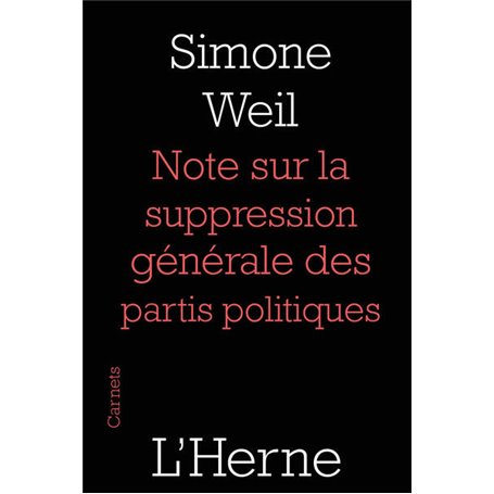 notes sur la suppression generale des partis politiques