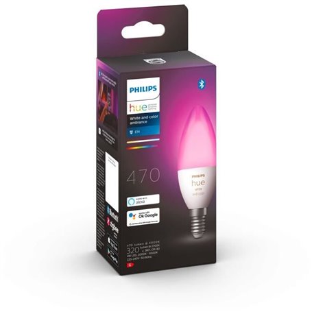 PHILIPS Hue White & Color Ambiance - Ampoule LED connectée flamme E14
